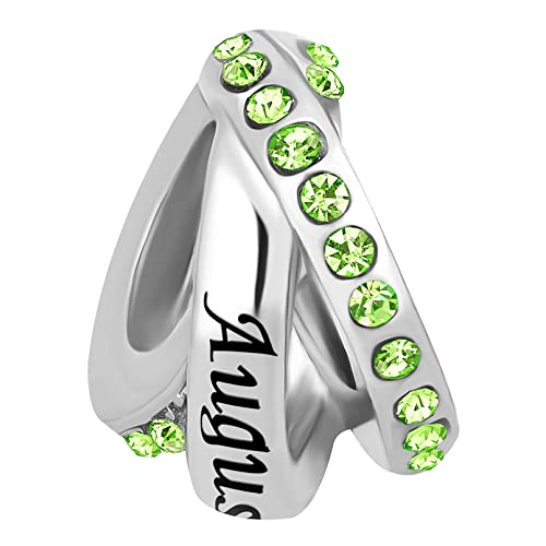 NARTGO January-December 12 Months Colors Birthstone Happy Birthday Charm Compatible with Pandora Charms Bracelets2