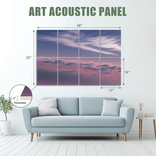 8 Pack Paneles Acústicos Decorativos Autoadhesivos Sunrise Atlantic Ocean 48"x32" para Oficina Casa Estudio miniatura 2