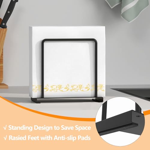 Miniatura 3 de Stwwo Servilletero De Mesa Servilletero De Metal Negro Soporte Servilletas Verticalde Dispensador De Servilletas Para Decoración De Cocina Comedor Bar, 14cm High