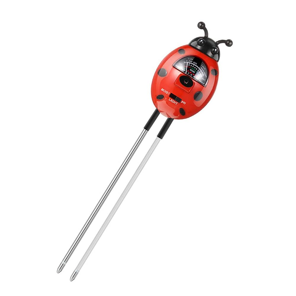 Voktta 3-in-1 Bodentester, Hygrometer, Marienkäferförmiger PH-Tester, Säuregehalt von Pflanzenblüten, Feuchtigkeitsmessung