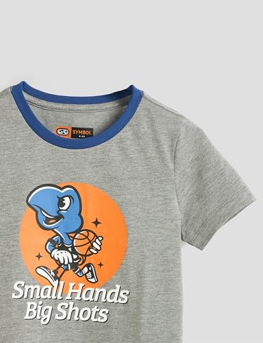 Image of Amazon Brand - Symbol Boys 100% Cotton Graphic Printed Half Sleeves T-Shirt | Age 2-6 Years