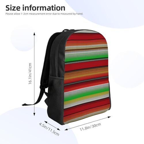 Colorful Mexican Serape Backpack Simple Leisure Travel Backpack Outgoing Daypack 16 inch3