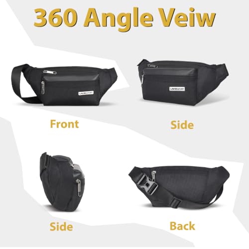 Image of Lavie Sport Alps Fanny Pack Bag | Travel Pouch with Crossbody Strap | Hiking Travel Camping Running Sports with Adjustable Strap |Unisex Fashion Waist Bag for Men & Women