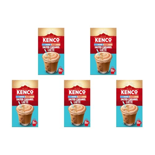 Kenco Iced Hot Salted Caramel Latte Sachets x8 (Pack of 5 Total 40 Sachets)
