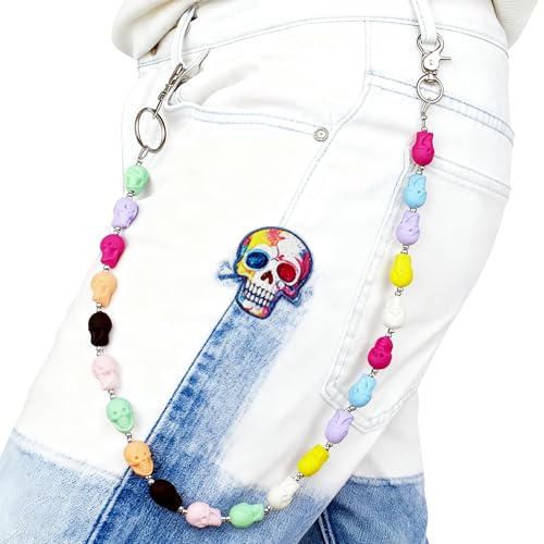 Image of Unisex Punk Chains for Pants, Heavy Duty Belt Chains Hip Hop Trousers Jeans Chain with Lobster Clasps for Wallet Keys