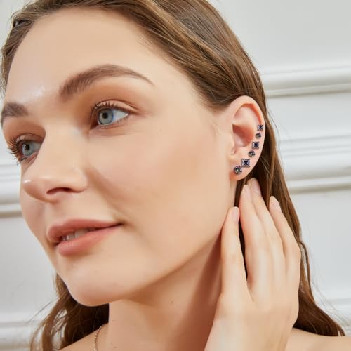 Stud Earring Packs for Women Men,Cubic Zirconia Gemstone Ear Piercing Hypoallergenic Jewelry Gift2
