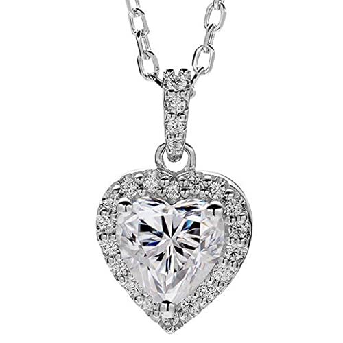 Pendentif Cœur en Moissanite 1ct et Argent, le bijou idéal pour vos fiançailles
