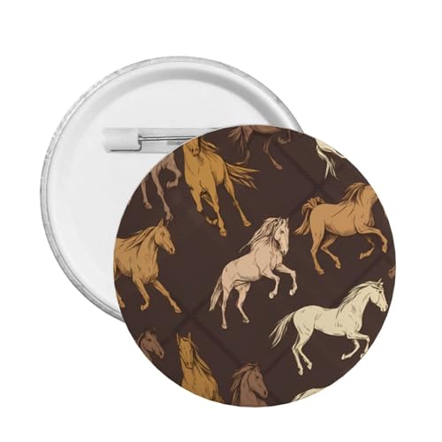メンズ 馬柄 かわいい漫画ボタンバッジ 衣類バッグ装飾コスプレアクセサリー 安全ピン付きクラスメートギフト M