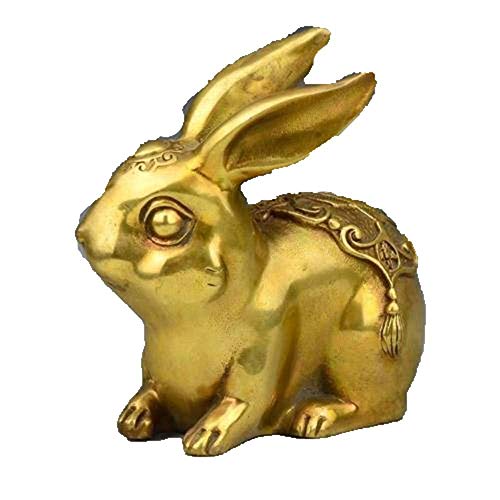 Statues folkloriques Chinoises Fengshui en Laiton, le cadeau idéal pour l'année du Lapin