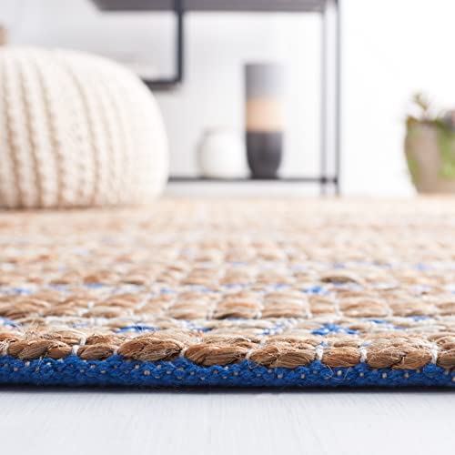 Tapete decorativo 9' x 12' azul y natural SAFAVIEH miniatura 4