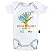 Baby Geek Futur Gamer lvl 1 - Body Bébé Manches Courtes - Coton - Blanc - Coutures Grises (12-18 Mois)