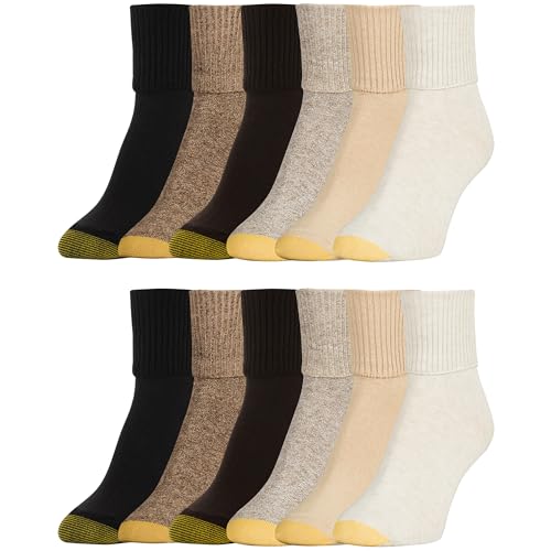 Image of GOLDTOE Women's Classic Turn Cuff Socks, Multipairs