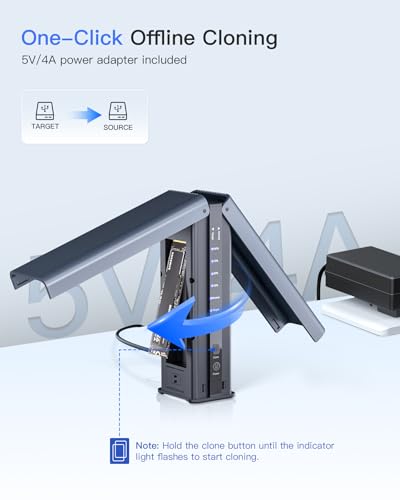 Caja externa Inateck para 2 SSD M.2 NVMe con ventilador miniatura 4