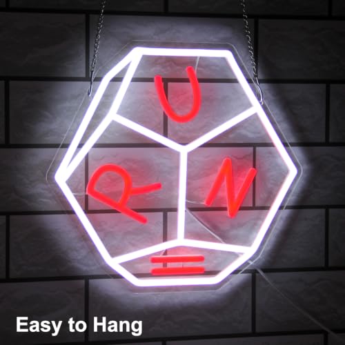 Image of Run Dice Neon Sign Retro Sci-Fi LED Light for Bedroom Game Room Decor Gifts