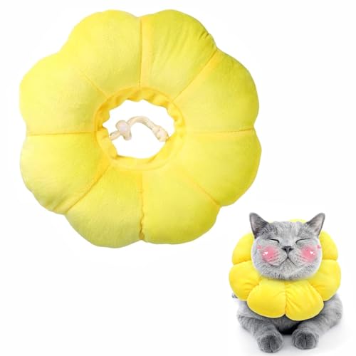 Cat Recovery Collar, Cat Cone, Soft Cute Sun Flower Neck Cat Cones Adjustable Pet Recovery Collar, Adjustable Pet Recovery Collar for Cats, Dog, Rabbit, Quicker Healing Pet Recovery Cone