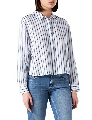 Comma Bluse Damen Oberteil Hemd Hemdbluse Gr. EU 36 Marineblau #izfcsj8