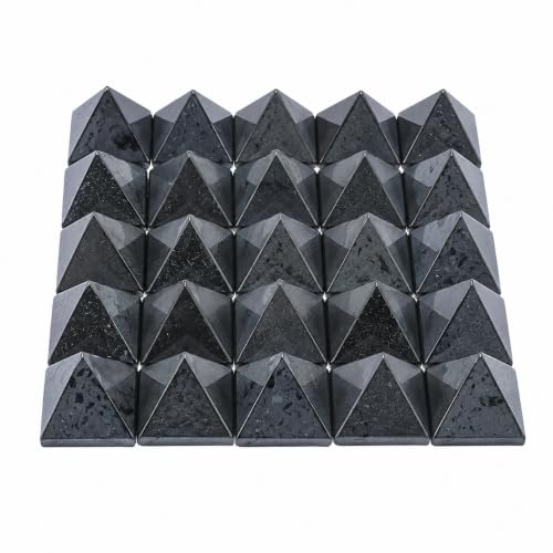 Hematite Crystal Pyramids, Natural Polished Gemstone Set of 10 Pieces