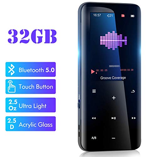 32Gb Mp3 Player With Bluetooth 5.0 - Aiworth Portable Digital Lossless Music Mp3 Mp4 Player For Kids With Fm Radio Hd Speaker For Sports Running Super Light Metal Shell Touch Buttons #TOP7