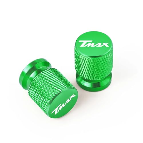 YIJIEBAO Fir for Yamaha TMAX530 TMAX500 TMAX560 T-MAX Tmax 530 560 500 2008-2023 Motorrad CNC Aluminium Reifen Ventil Luft Port Stem Abdeckung Kappen(Green)