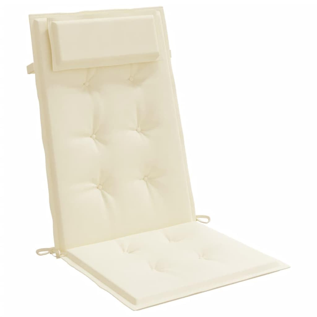 vidaXL Cuscini per Sedia con Schienale Alto 4 pz Crema Tessuto Oxford