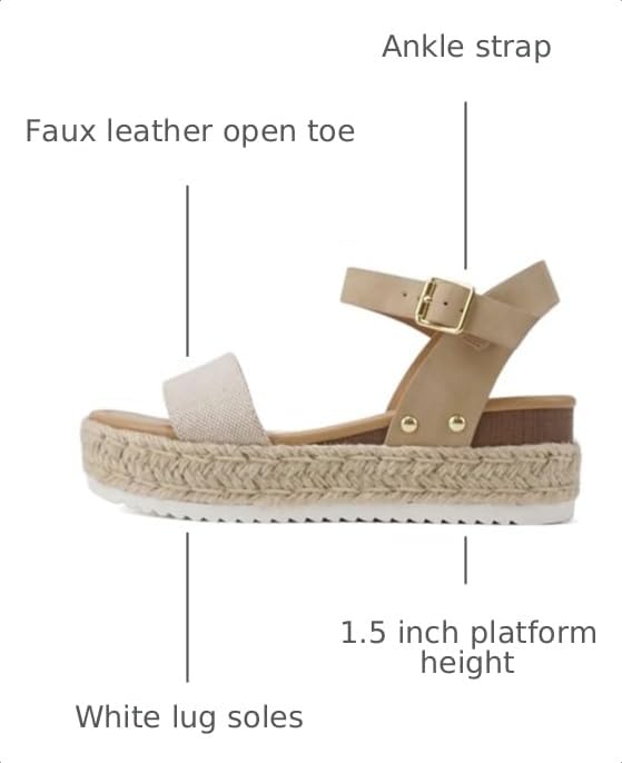 Image of Soda CLIP ~ Women Open Toe Ankle Strap Platform Espadrille Sandal
