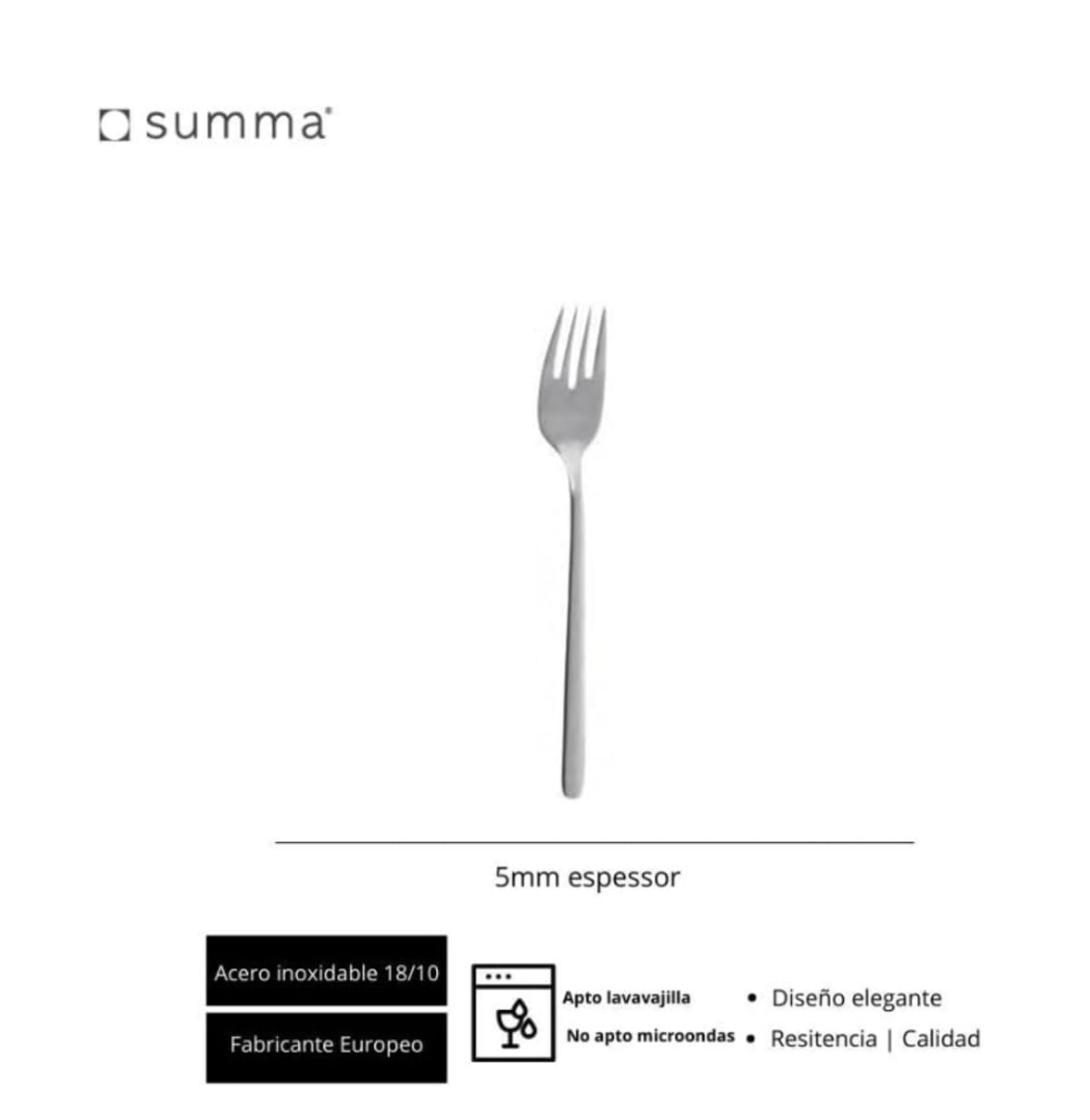 Tenedor Pescado acero inoxidable 18/10 TENA Set 12 Satinado 5mm