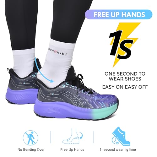 Image of JACKSHIBO Wide Toe Box Shoes Men Arch Support Slip On Zero Drop Sneakers | Slip in, Orthopedic Plantar Fasciitis, Running Walking Athletic, Tennis Workout Gym, Hands Free, Width, Thick Cushion Sole