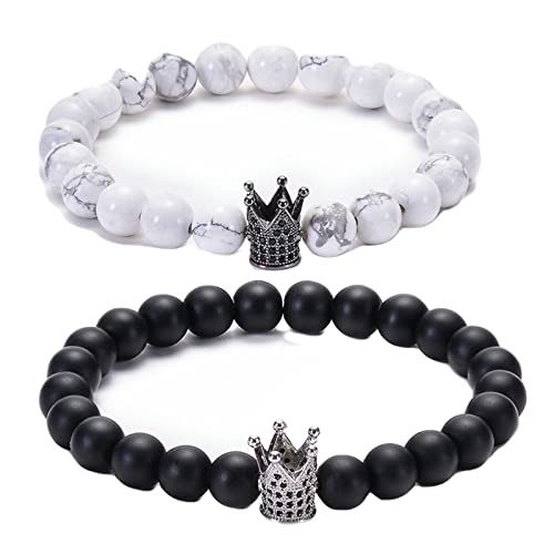Bracelet turquoise mat noir pour un cadeau de couple inoubliable