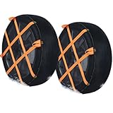 Automotive Snow Socks for Tires, Tire Socks For Snow Alternative to Tire Chains for Cars, SUVs & Trucks Easy Installation, Enhanced Winter Traction 2pcs 215/50R17