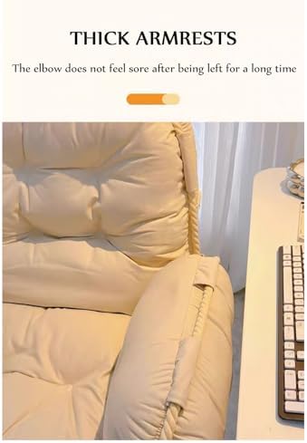 Leisure Swivel Chair, Home Bedroom Computer Chair, Height-Adjustable Sofa Chair, Lazy Desk Chair, Reclining Game Relaxing Entertainment Office Chair (Light Gray)