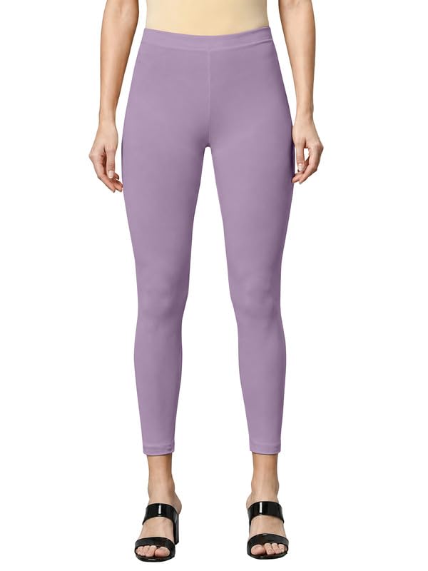 Image of TRENDMALLS Women's Microfiber Elastane Stretch Soft Cropped Leggings with Ultrasoft Waistband for Women