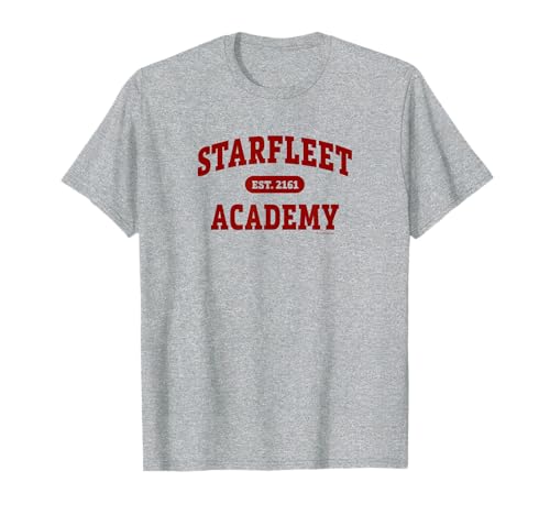Star Trek T-Shirt Starfleet Academy EST. 2161 Grau S Klassisch Kurzarm Unisex-Erwachsene