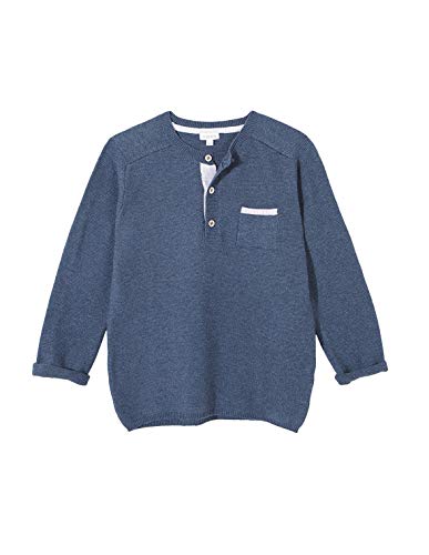Pull garçon Gocco en tricot bleu marine col rond vêtement enfant automne