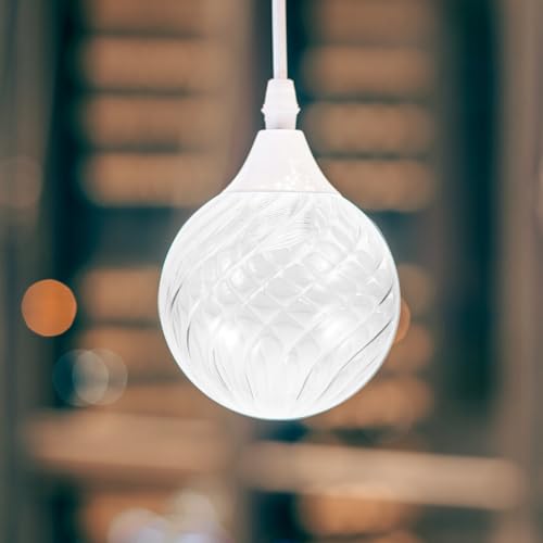 Image of Holibanna Glass Lamp Shade Replacement Design Indoor Light Cover for Pendant Lamps Unique Decorative Glass Fixture for Living Room Bedroom and Hallway