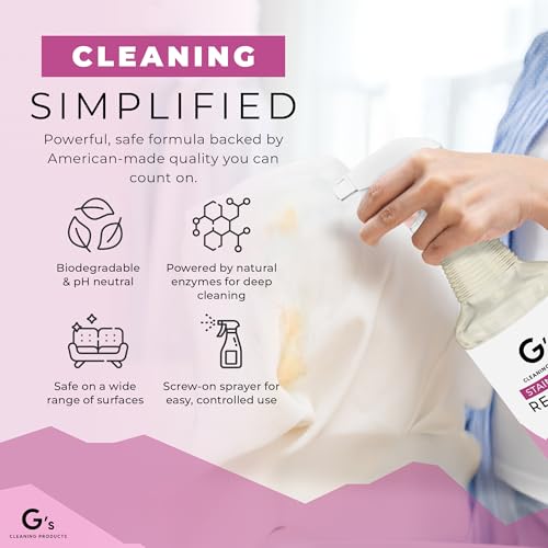 G's Cleaning Biodegradable Stain & Odor Remover Spray – 32 oz Pet Urine Enzyme Cleaner – Pet Odor Eliminator for Home – Cat & Dog Pee Carpet Cleaner – Stain Remover for Rug, Floor, Furniture, Mattress - Image 7