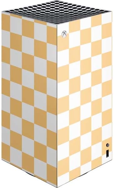 Skinit Decal Gaming Skin Compatible with Xbox Series X Digital Edition Console - Orange Checkered Design