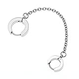 Material: Edelstahl PiercingJ 1x Edelstahl Ohrstecker Ohrklemme Creolen Huggie Ohrring Cuff Clip Helix Tragus Knorpel Ohr Piercing Kette verbunden Unisex punk rock simple silber