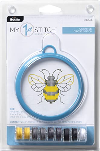 Kit point de croix abeille Bucilla : apprenez la broderie facilement sans peur de rater