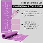 Everlast FIT Yoga Essentials Kit - Non-Slip Yoga Mat, Foam Blocks & Strap - Complete Yoga Set for Home Gym, Pilates & Meditation - Yoga Accessories for Flexibility, Balance & Stretching