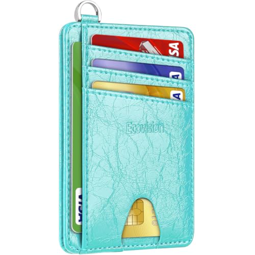 Image of Slim Minimalist Front Pocket Wallet, RFID Blocking Credit Card Holder Wallet with Integrated D-Shackle for Men Women