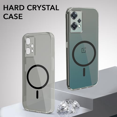 Image of Jkobi Lifetime Anti-Yellow MagSafe Compatible Clear Back Cover Case for OnePlus Nord CE 2 Lite 5G (Sleek Hard Crystal | Shockproof and Camera Protection)