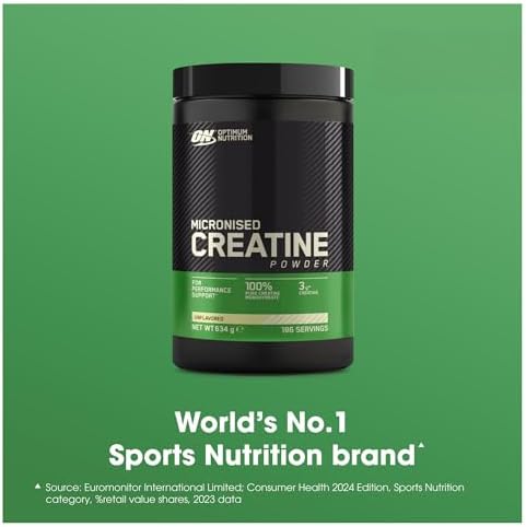 Optimum Nutrition Micronised Creatine Monohydrate Powder, 634g | Unflavoured, 186 Servings, Supplement to Support Muscle Strength & Power, Pre and Post Workout - View 4