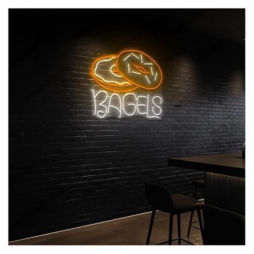 Lumière néon Bagels 59cm : décoration murale lumineuse café et restaurant