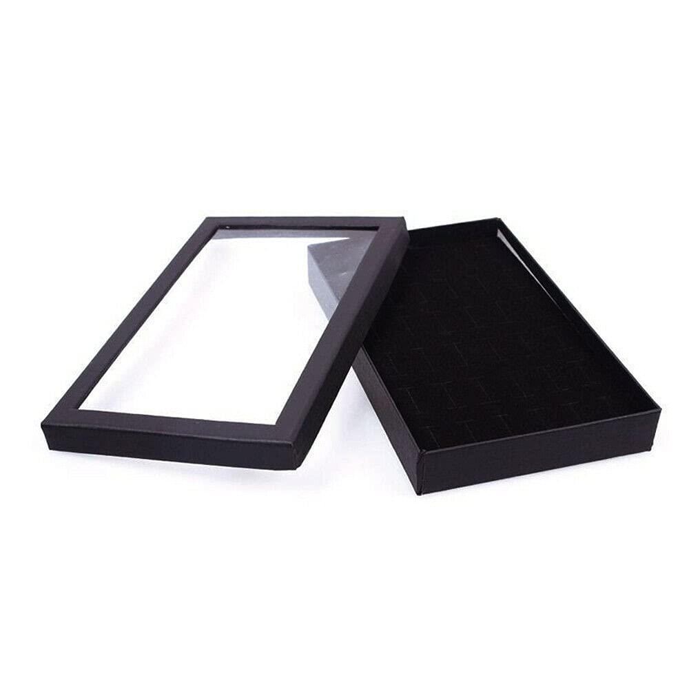 Ring Tray, 36 Slots Ring Display Case, Velvet Ring Storage Box, Ring Organizer Tray, for Jewelry Show Ring Box for Women (black)