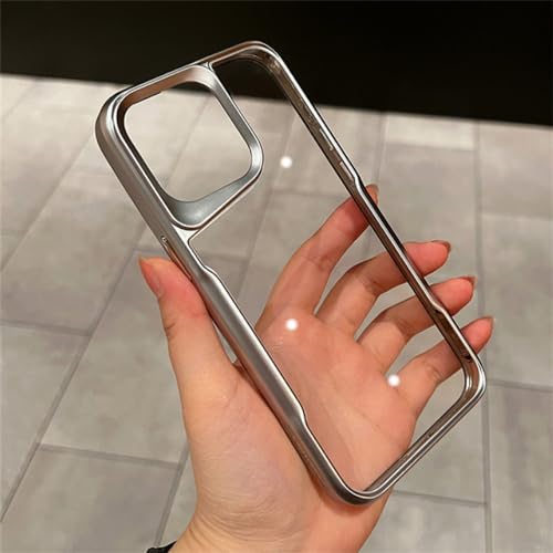 Coque acrylique dur argent pour iPhone 14 Pro et protection antichoc luxe