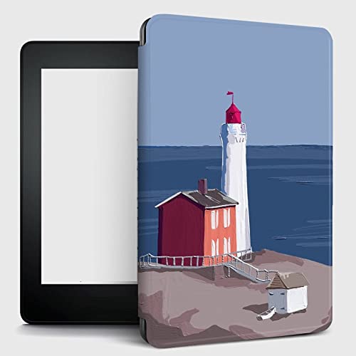 Hülle Für 6,8" Kindle Paperwhite (11. Generation - 2021) - Light Shell Cover Mit Auto Wake/Sleep Für Kindle Paperwhite 2021 E-Reader/Ölgemälde Leuchtturm Am Meer,Wie Abgebildet,Für Kindle Paperw Cover
