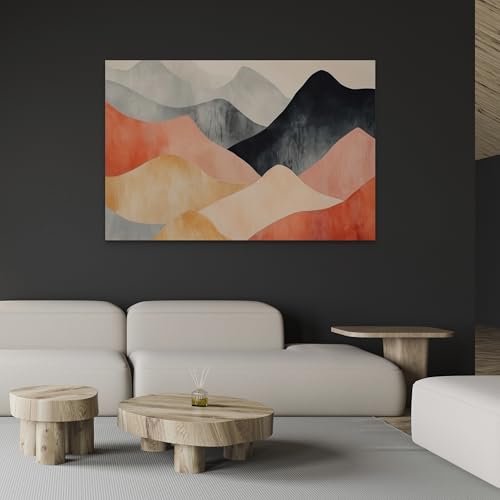 Impression artistique Collines corail Wallero | Tableau sur toile premium - 7