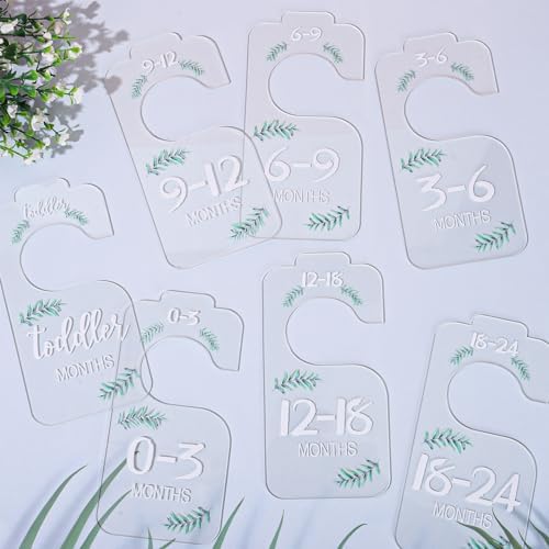 Whaline Baby Closet Size Dividers Eucalyptus Leaves Clear