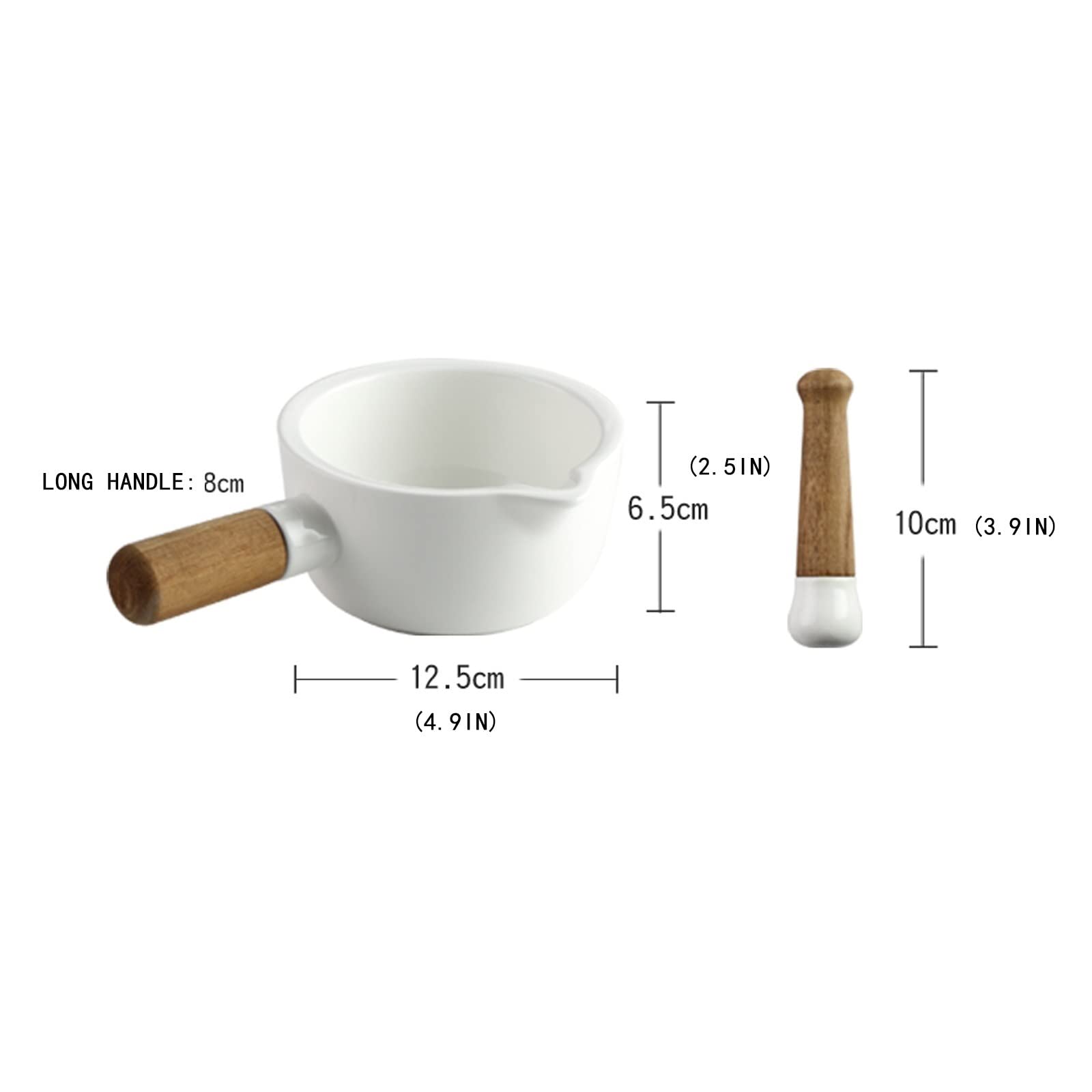 Juego de mortero y mortero de Porcelana con Boquilla, Molinillo de Especias, Cuenco for Hierbas, Polvo de Pesto, Juego de mortero y mortero de Porcelana, Herramientas de Cocina