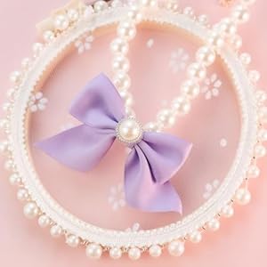   Pet-Pink-Pearl-Necklace-Diamond-Crystal-Cats-Collar-Kitten-Puppy-Jewelry-Collar-for-Puppy-Pets-Collar-Accessories-Decorative-Dog-Leash-Pet-Jewelry-for-Small-DogsHarnesses-and-LeashesM-25-31cm